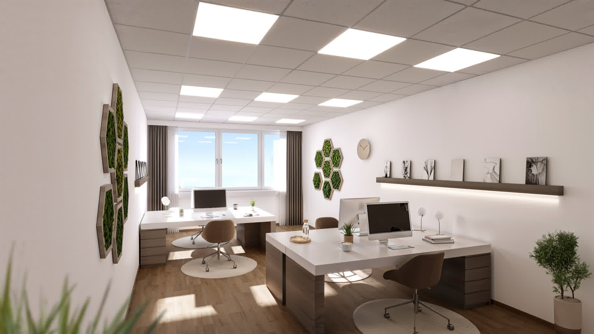 Büro 1+2 (38 m²) - Kompaktes Smart Office mit moderner Ausstattung